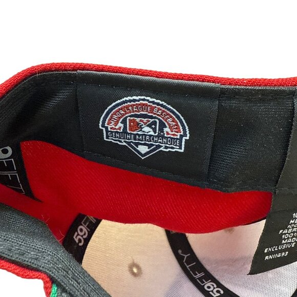 Fresno Grizzlies MiLB Taco Theme Night 59Fifty New Era Red/White/Green Sz 7 1/4 - Picture 8 of 13